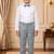 Boys light grey cotton blend floral sequined 3 piece suit set with bowtie