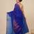 blue heart motifs cotton blend handspun soft saree