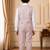 Boys light pink cotton blend floral sequined 3 piece suit set with bowtie
