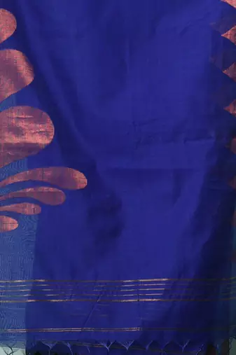 blue heart motifs cotton blend handspun soft saree