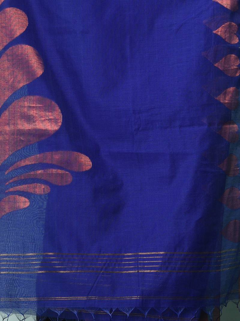 blue heart motifs cotton blend handspun soft saree
