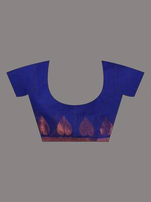 blue heart motifs cotton blend handspun soft saree 5