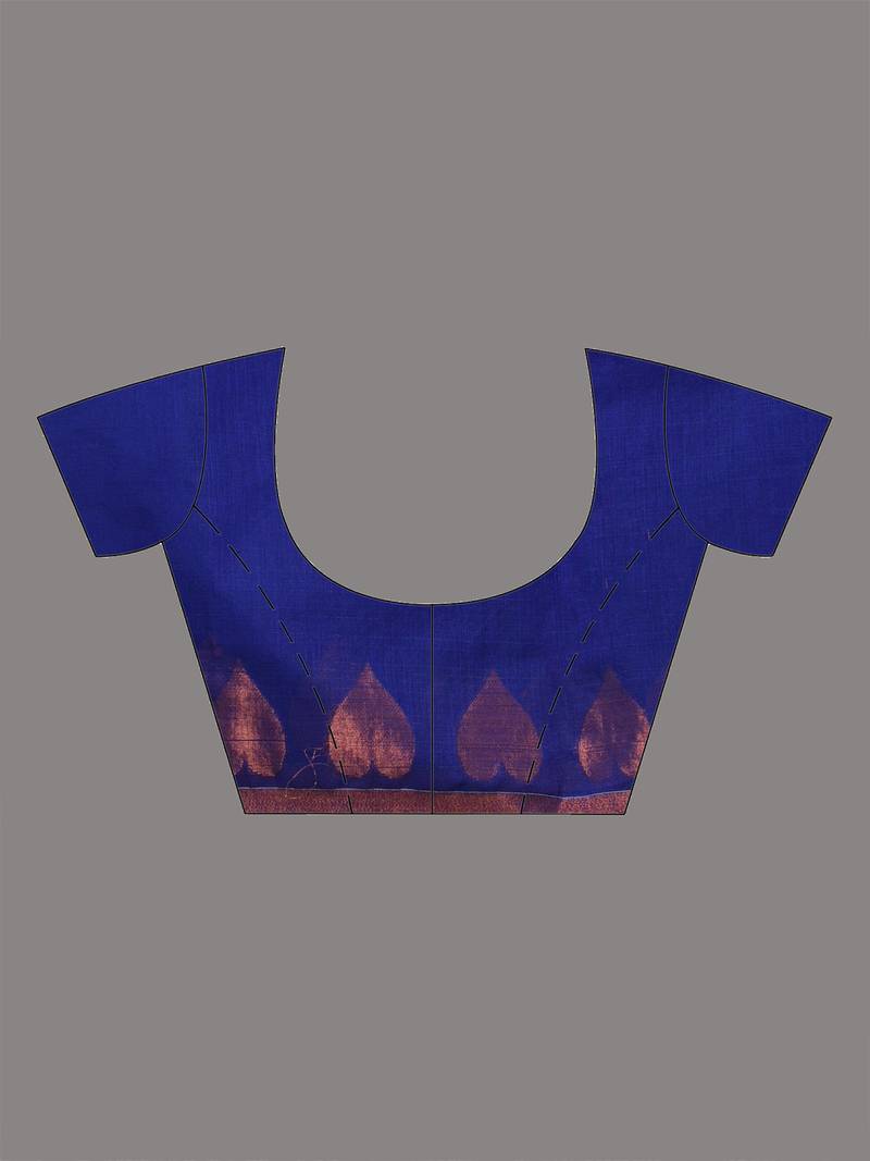 blue heart motifs cotton blend handspun soft saree