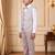 Boys light pink cotton blend floral sequined 3 piece suit set with bowtie