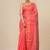 coral pink heart motifs cotton blend handspun soft saree