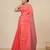 coral pink heart motifs cotton blend handspun soft saree
