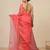 coral pink heart motifs cotton blend handspun soft saree