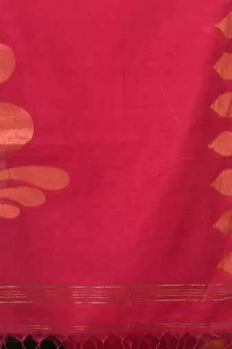 Red heart motifs cotton blend handspun soft saree