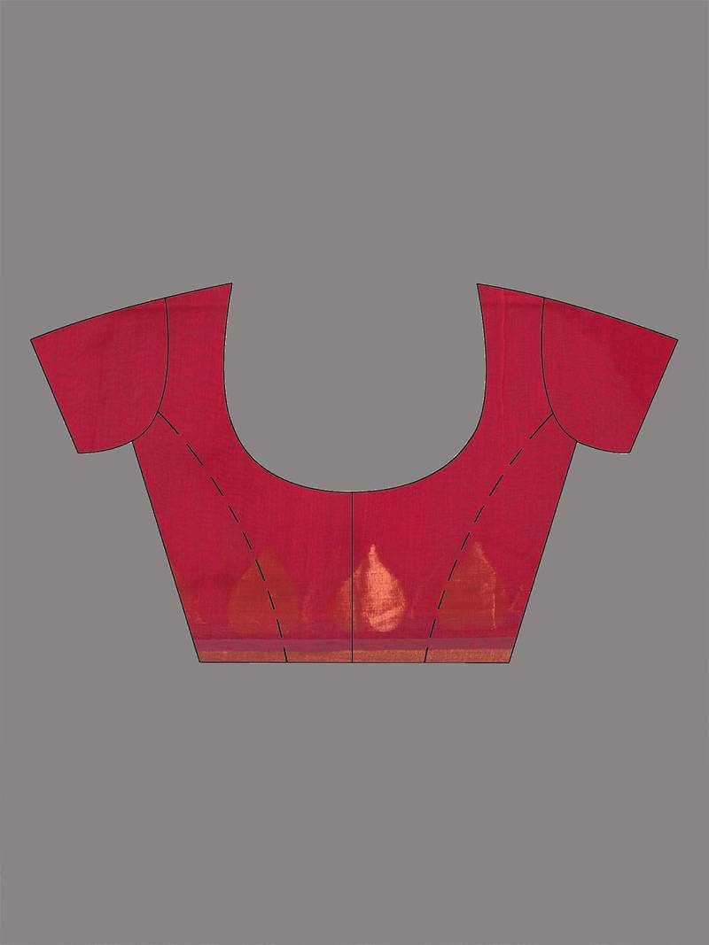 Red heart motifs cotton blend handspun soft saree