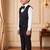 Boys black satin floral sequined with bead work embroidered 3 piece suit set with bowtie