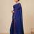 navy blue geometric motifs cotton blend handspun soft saree