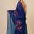 navy blue geometric motifs cotton blend handspun soft saree