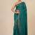 teal geometric motifs cotton blend handspun soft saree