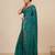 teal geometric motifs cotton blend handspun soft saree