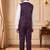 Boys wine satin floral sequined with bead work embroidered 3 piece suit set with bowtie