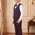 Boys wine satin floral sequined with bead work embroidered 3 piece suit set with bowtie