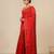red geometric motifs cotton blend handspun soft saree