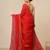 red geometric motifs cotton blend handspun soft saree
