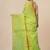 green geometric motifs cotton blend handspun soft saree