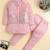 Boys peach pure cotton heritage embroidered kurta pyjama set with waistcoat & necklace