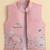 Boys peach pure cotton heritage embroidered kurta pyjama set with waistcoat & necklace