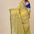yellow texture pattern cotton blend handspun soft saree