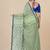 light green texture pattern cotton blend handspun soft saree