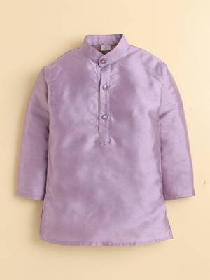 Boys mauve cotton silk floral embroidered kurta trouser set with designer waistcoat 5