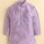 Boys mauve cotton silk floral embroidered kurta trouser set with designer waistcoat