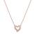 925 Sterling Silver Rose Gold Plated Open Heart CZ Pendant Necklace Set  for Women
