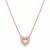 925 Sterling Silver Rose Gold Plated Open Heart CZ Pendant Necklace Set  for Women