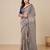 ecru texture pattern cotton blend handspun soft saree