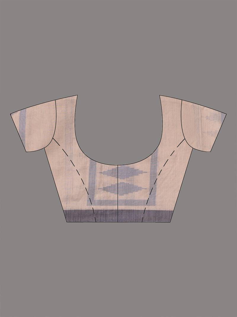 ecru texture pattern cotton blend handspun soft saree