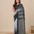 grey woven cotton blend handspun soft saree