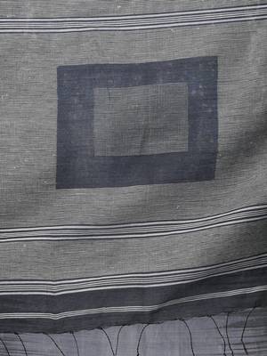 grey woven cotton blend handspun soft saree 4