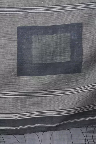 grey woven cotton blend handspun soft saree