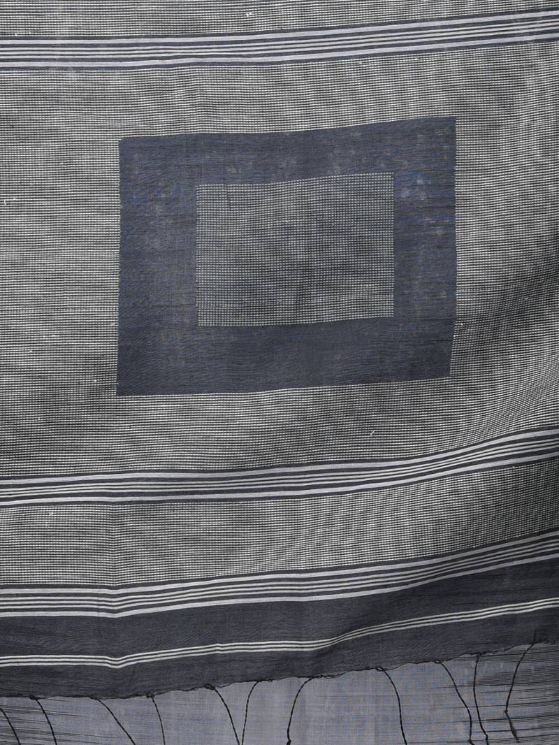 grey woven cotton blend handspun soft saree