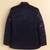 Boys navy blue satin floral sequined embroidered sherwani & trouser set with waistcoat & necklace