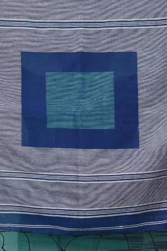 sea green woven cotton blend handspun soft saree