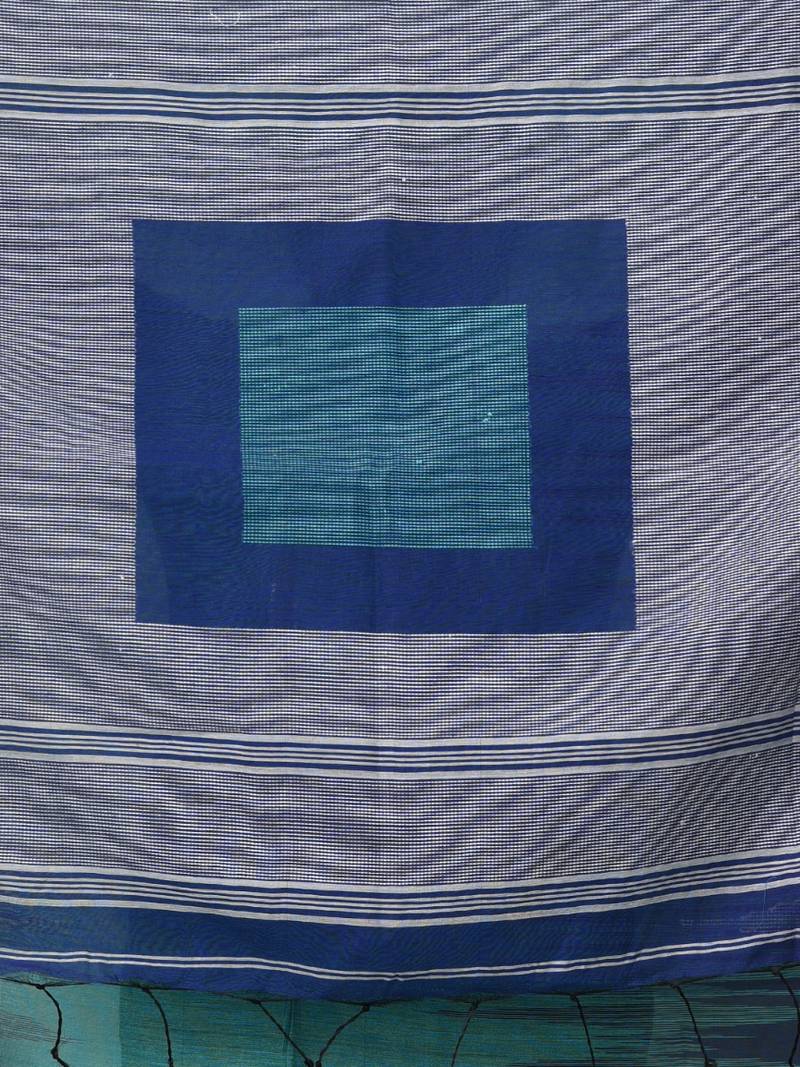 sea green woven cotton blend handspun soft saree
