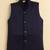 Boys navy blue satin floral sequined embroidered sherwani & trouser set with waistcoat & necklace