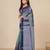 teal woven cotton blend handspun soft saree
