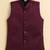 Boys wine satin floral sequined embroidered sherwani & trouser set with waistcoat & necklace