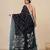 black geometric motifs cotton blend soft saree