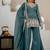 Teal Color Sequence And  Embroidery Work Silk Blend Salwar Suit