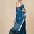sapphire blue geometric motifs cotton blend soft saree