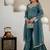 Teal Color Sequence And  Embroidery Work Silk Blend Salwar Suit