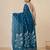 sapphire blue geometric motifs cotton blend soft saree