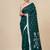 teal geometric motifs cotton blend soft saree