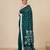 teal geometric motifs cotton blend soft saree